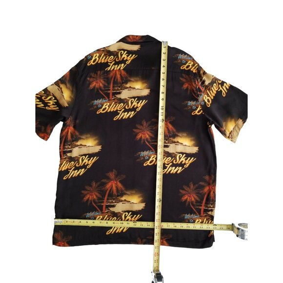 Blue Sky Inn Men's Short Sleeve Button Up Shirt Made in Italy 100% Viscose - Picture 6 of 9